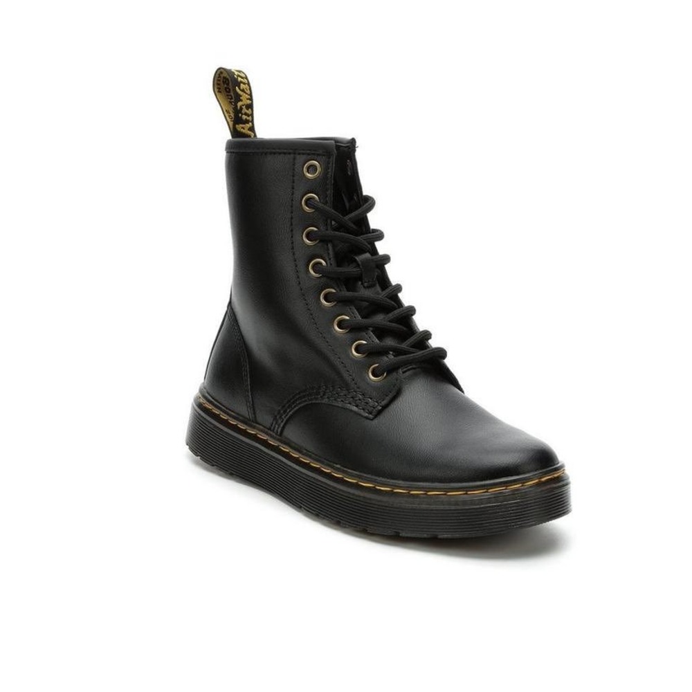 NWOT Dr Martens Black Leather Zavala Lace up Combat Grunge Goth Utility Boots- 7
